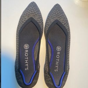 ROTHY’S black, olive and magenta blue flats - like new!